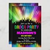 ダンス·バースデー·パーティーの招待 招待状 (正面/裏面)