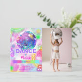 ダンス バースデー パーティー ネオン グロー フォト 招待状 (スタンド正面)