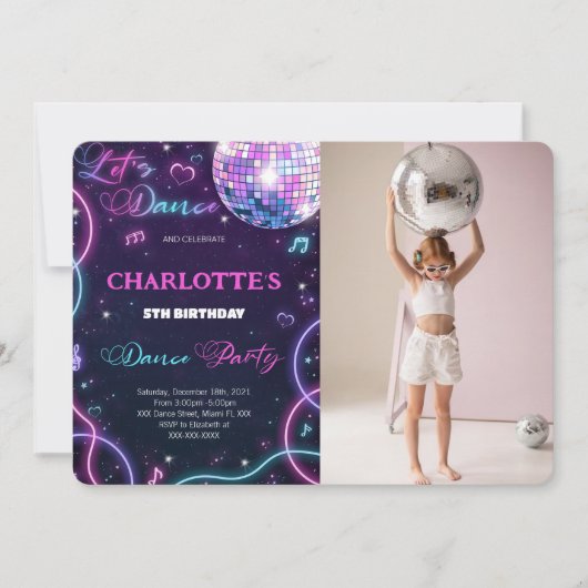 ダンス フォト 招待状 (正面)