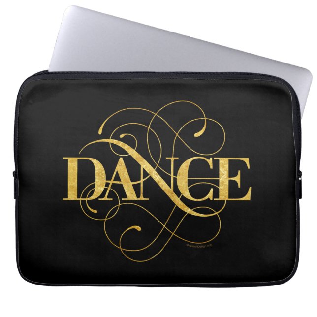 ダンス・フラリッシュ(金ゴールド) ラップトップスリーブ (正面)