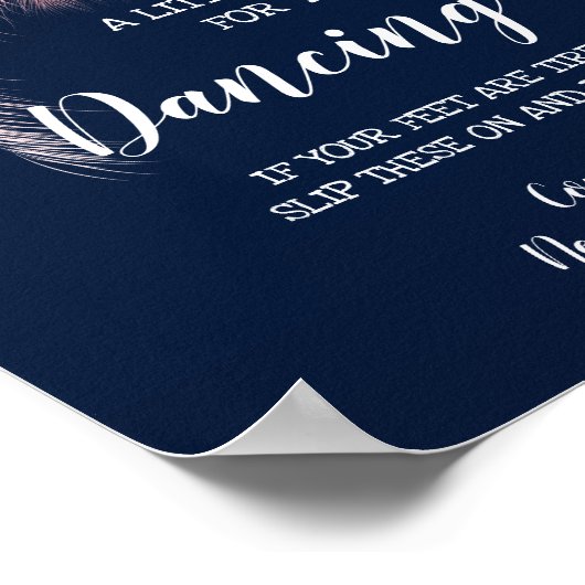 ダンス フリップ フロップ パンパス グラス ウェディング ポスター (角)