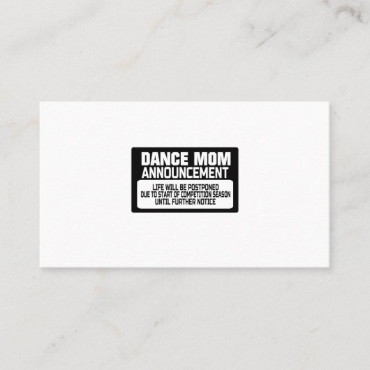 ダンス・マムの発表 名刺 (正面)