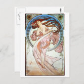 ダンス、ミュシャ ポストカード (正面/裏面)