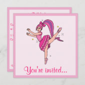 ダンス·リサイタル·バレエ：バレリーナ（弓） 招待状 (正面/裏面)