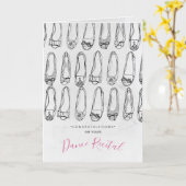 ダンス・リサイタル・ピンク・バレエおめでとう カード (黄色い花)