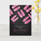 ダンス・リサイタル・ピンク・バレエおめでとう カード (黄色い花)