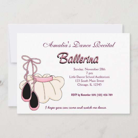 ダンス・リサイタル 招待状 (正面)