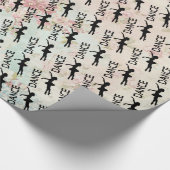 ダンス – ヴィンテージバレリーナシルエットパターン ラッピングペーパー (コーナー)