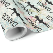 ダンス – ヴィンテージバレリーナシルエットパターン ラッピングペーパー (ロールコーナー)