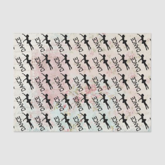 ダンス – ヴィンテージバレリーナシルエットパターン 薄葉紙 (正面)