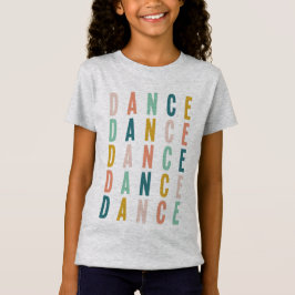 ダンス |可愛シンプルいダンカラフルサータイポグラフィ Tシャツ