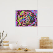 "ダンス"抽象芸術アート24x18 ポスター (キッチン)