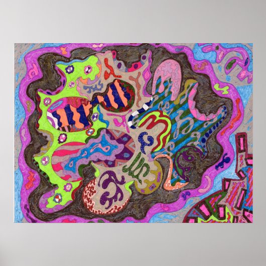 "ダンス"抽象芸術アート24x18 ポスター (正面)