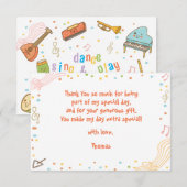 ダンス 歌 お遊び 子供の誕生日 サンキューカード (正面/裏面)