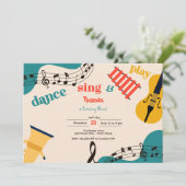 ダンス 歌 お遊び 子供の誕生日 招待状 (スタンド正面)