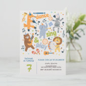 ダンス 歌 お遊び 子供の誕生日 招待状 (スタンド正面)