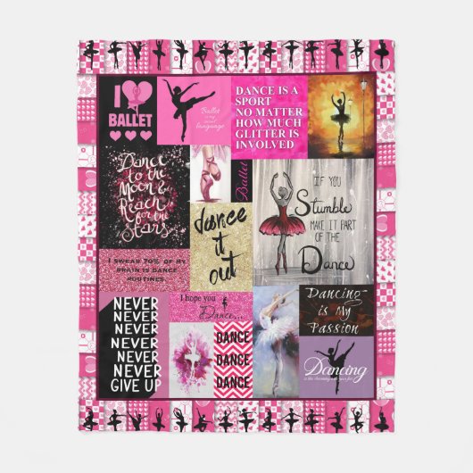 ダンス – 私の情熱バレエ踊りバレリーナスガール フリースブランケット (正面)