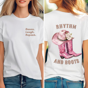 ダンス、笑い、繰り返し、リズム、ブーツ トライブレンドTシャツ