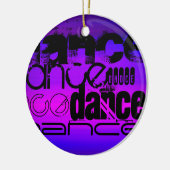 ダンス；紫鮮やか青とマゼンタ セラミックオーナメント (左)