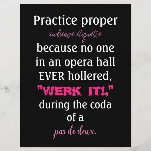 ダンス 親 オーディエンス エチケット ピンク チラシ (正面)