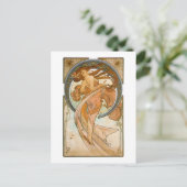 ダンス(1898)、アルフォンスミュシャファインアート新しい ポストカード (スタンド正面)