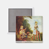ダンス、Antoine Watteau マグネット (正面/裏面)