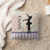 ダンス – Ballerinaシルエットヴィンテージ背景 クッション (ブランケット)