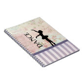 ダンス – Ballerinaシルエットヴィンテージ背景 ノートブック (右側)