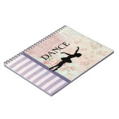 ダンス – Ballerinaシルエットヴィンテージ背景 ノートブック (左側)