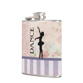 ダンス – Ballerinaシルエットヴィンテージ背景 フラスク (左)