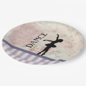 ダンス – Ballerinaシルエットヴィンテージ背景 ペーパープレート (アングル)