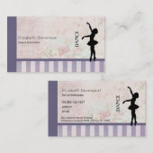 ダンス – Ballerinaシルエットヴィンテージ背景 名刺 (正面/裏面)