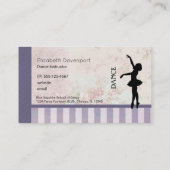 ダンス – Ballerinaシルエットヴィンテージ背景 名刺 (裏面)