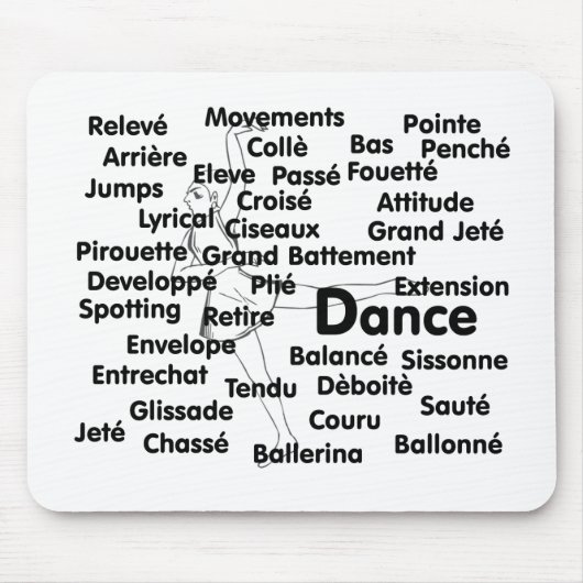ダンスBlk Ltrsのバレエダンサー75の背景 マウスパッド (正面)