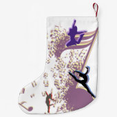 ダンスGenresシルエットと音楽 スモールクリスマスストッキング (裏面)