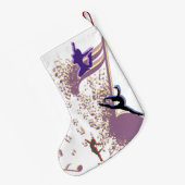 ダンスGenresシルエットと音楽 スモールクリスマスストッキング (裏面 (吊り時))