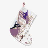 ダンスGenresシルエットと音楽 スモールクリスマスストッキング (正面 (吊り時))