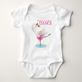ダンスswan ballerina whimsyアートスローガンのアパレル ベビーボディスーツ