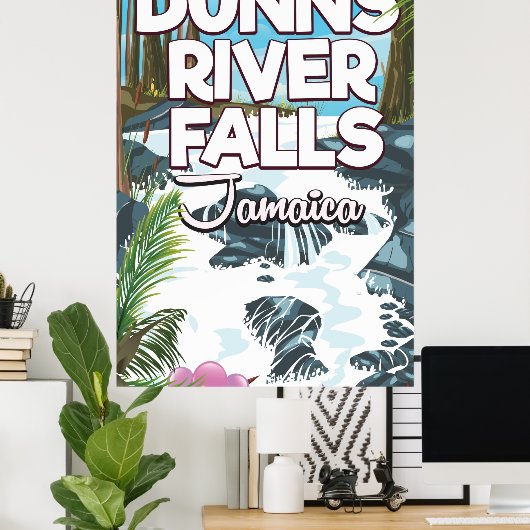 ダンズリバー滝ジャマイカ旅行ポスター ポスター (ホームオフィス)