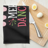 ダンセマメリースクリスマスバレエシューズ踊り キッチンタオル (四つ折り)