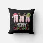 ダンセマメリースクリスマスバレエシューズ踊り クッション (正面)