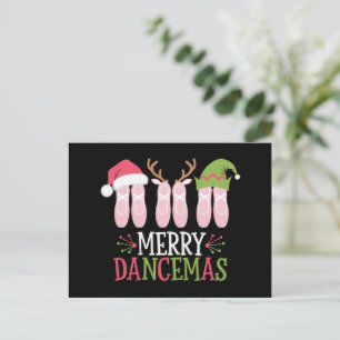 ダンセマメリースクリスマスバレエシューズ踊り シーズンポストカード