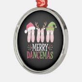 ダンセマメリースクリスマスバレエシューズ踊り メタルオーナメント (左)