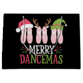 ダンセマメリースクリスマスバレエシューズ踊り ラージペーパーバッグ (正面)