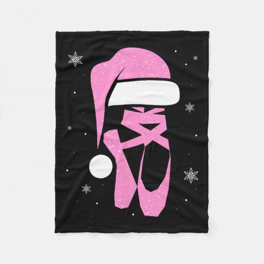 ダンセマメリースサンタハットおもしろいクリスマス フリースブランケット (正面)