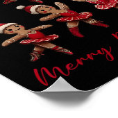 ダンセマメリースジンジャーブレッドダンサーバレエのクリスマス ポスター (角)