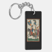 ダンセル・イン・苦悩、14世紀の中世アート キーホルダー (正面左)