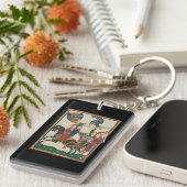 ダンセル・イン・苦悩、14世紀の中世アート キーホルダー (正面右)