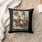 ダンセル・イン・苦悩、14世紀の中世アート クッション (ブランケット)