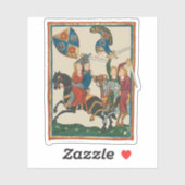 ダンセル・イン・苦悩、14世紀の中世アート シール (シート)